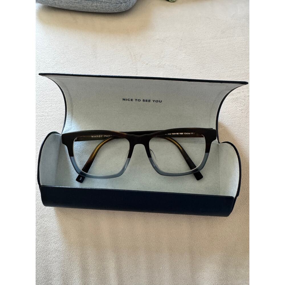 Warby Parker Luis Eyeglass Frames Tortoise Gray Fade Size 54-16-150 with box